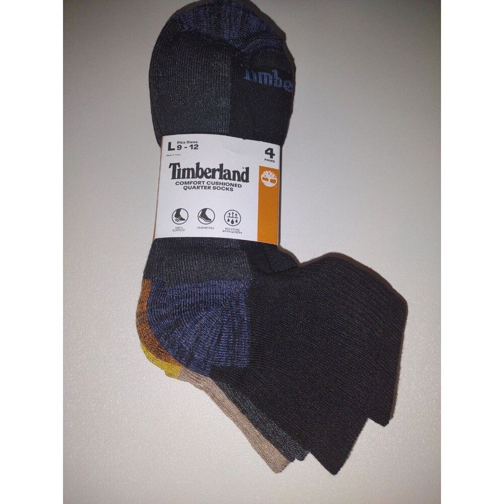 Timberland comfort cushioned socks 4 pairs mens size 9-12 New
